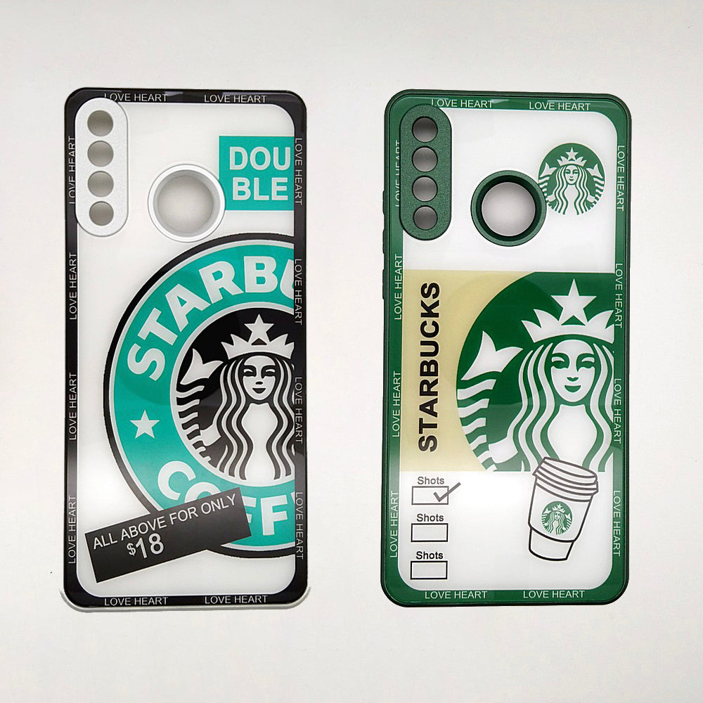 Starbucks Full Camera Lens Protective Hard Shel PC Case For Huawei P30 Lite