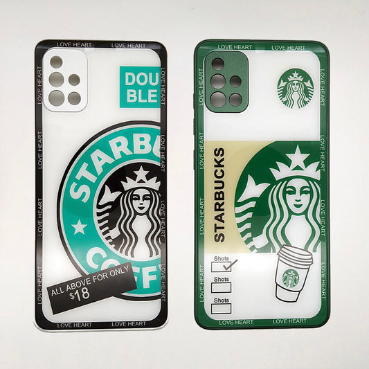 A51 4G Starbucks Series High Quality Perfect Cover Full Lens Protective Transparent TPU Case For Samsung A51 4G