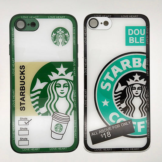 Starbucks Full Camera Lens Protective Hard Shel PC Case For apple iPhone 7 / 8